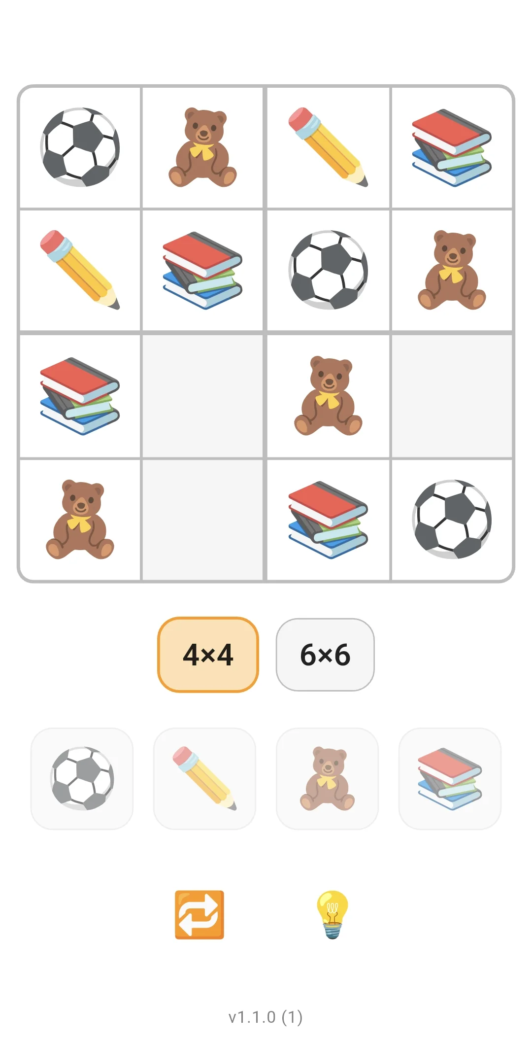 Sudoku Fun4Kids 4x4 board