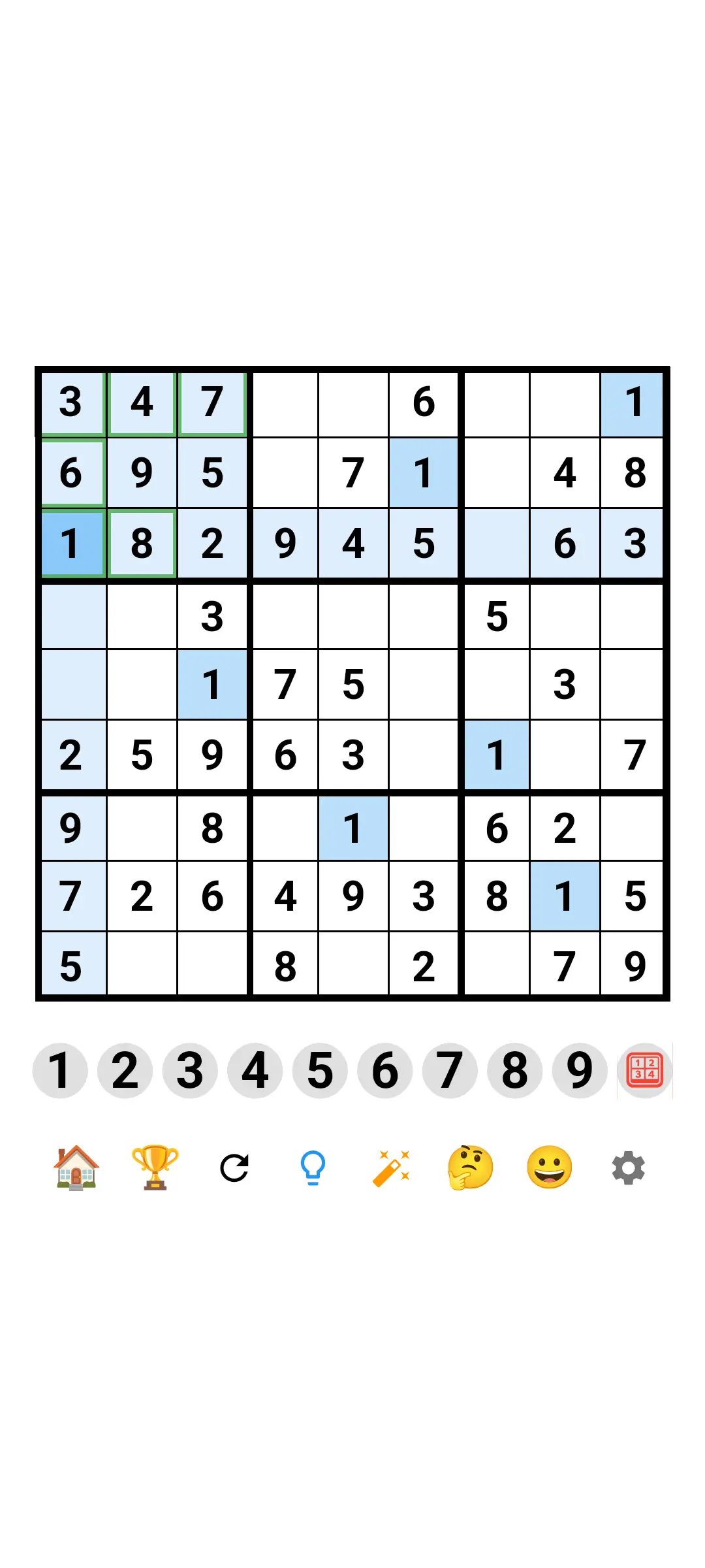 SudokuVerse board first cells filled