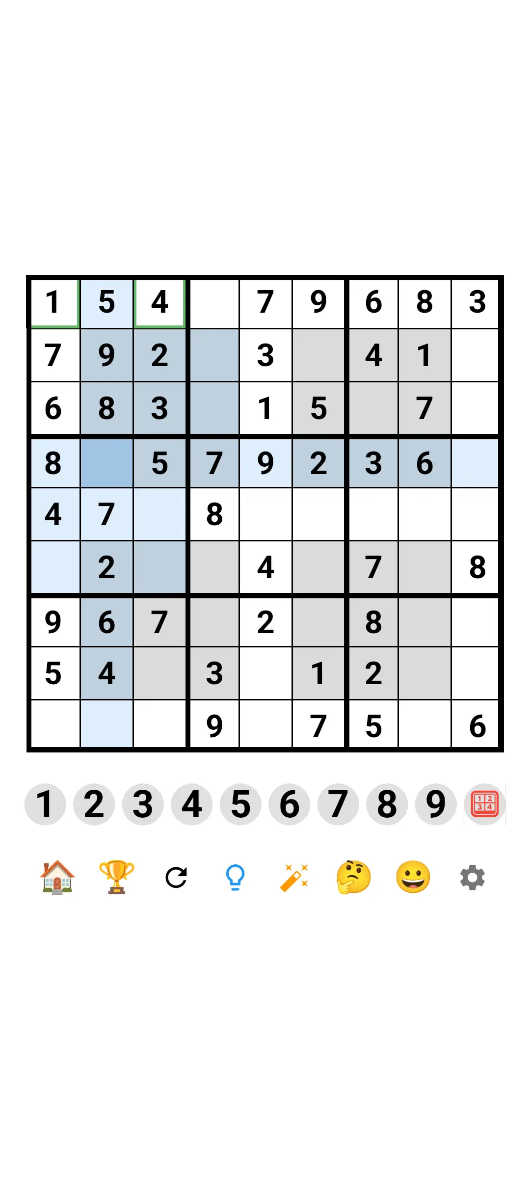 SudokuVerse Hyper Sudoku board first cells filled