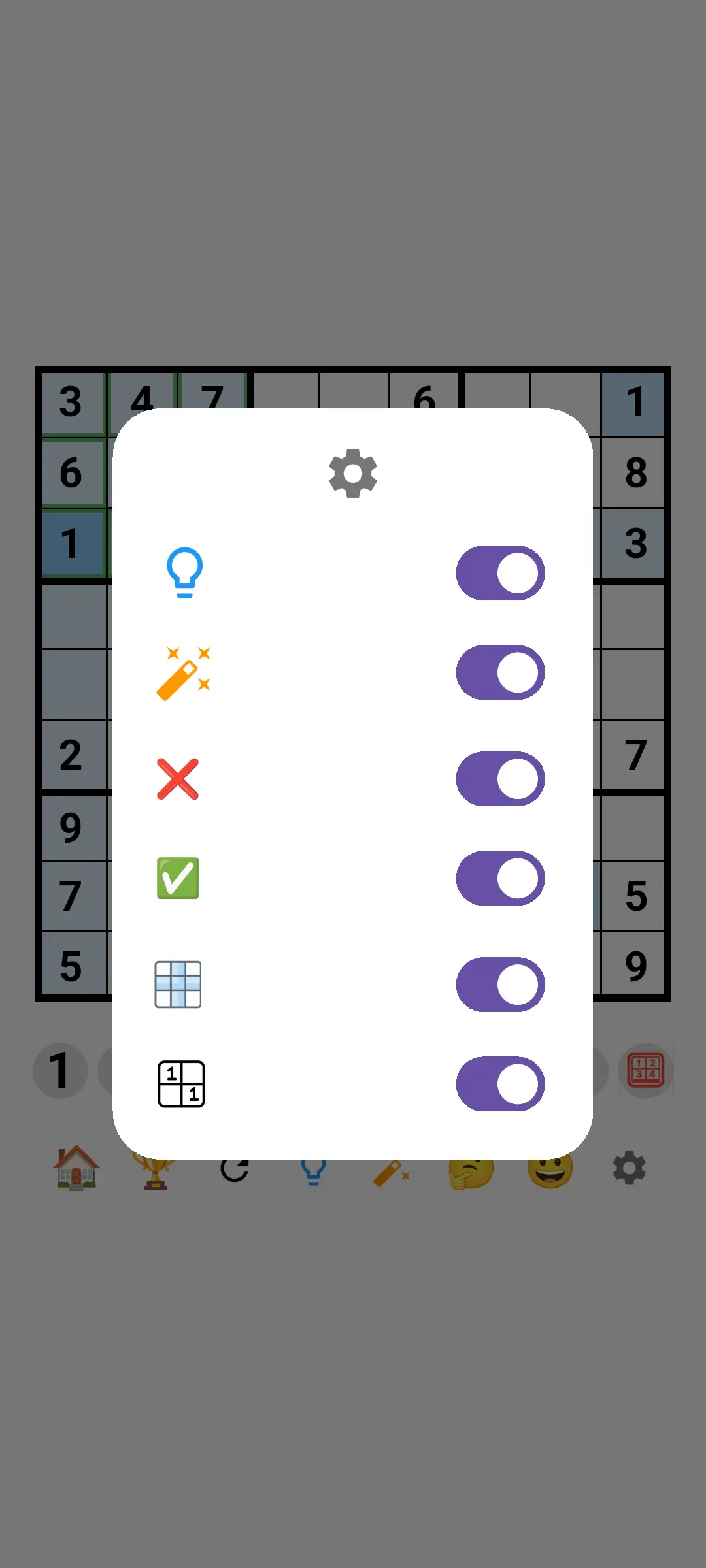 SudokuVerse settings dialog