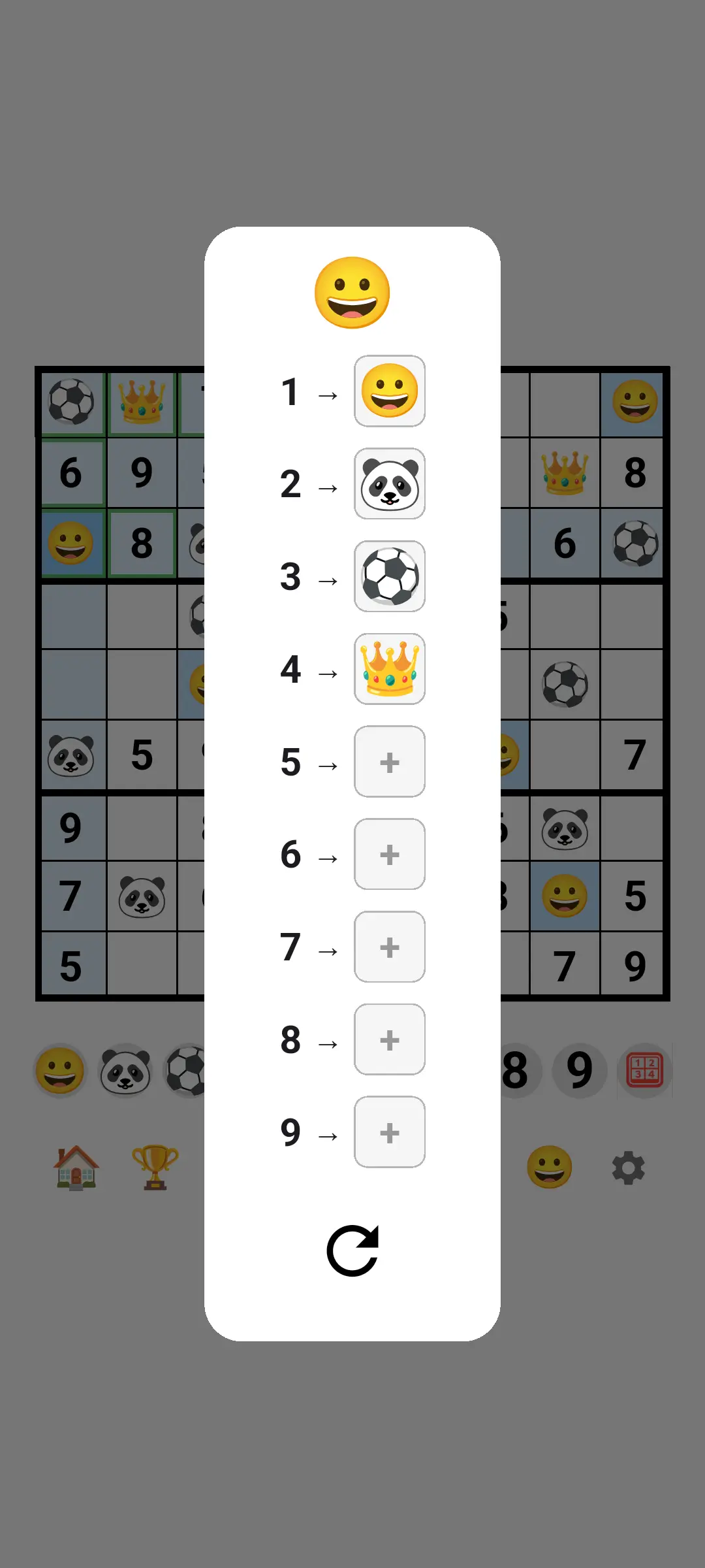SudokuVerse select symbols dialog